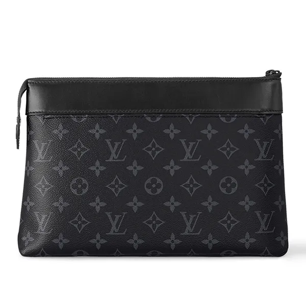 Túi Cầm Tay Nam Louis Vuitton LV Pochette Voyage Souple Monogram Eclipse M82543 Màu Đen - Túi xách - Vua Hàng Hiệu