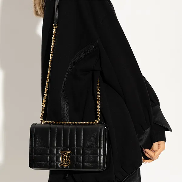Túi Đeo Chéo Burberry Lola Quilted Leather Crossbody Bag Màu Đen - Túi xách - Vua Hàng Hiệu