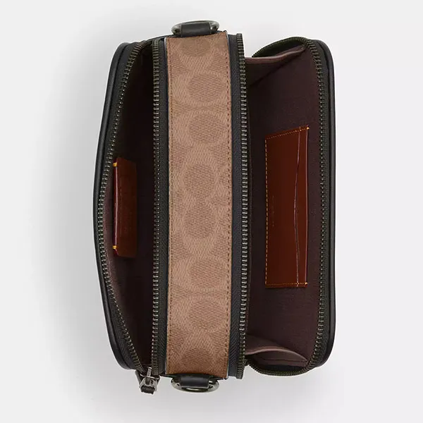 Túi Đeo Chéo Coach Wyatt Crossbody Bag In Blocked Signature Canvas Crossbody Bag CAB80 Màu Đen Nâu