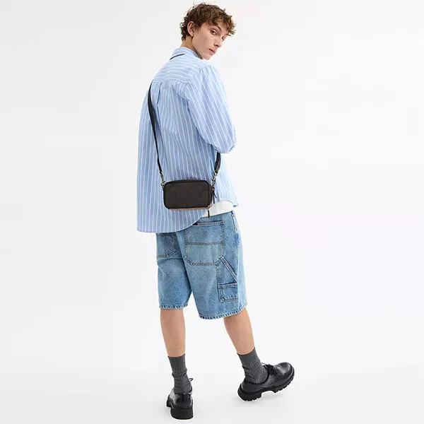 Túi Đeo Chéo Coach Wyatt Crossbody Bag In Blocked Signature Canvas Crossbody Bag CAB80 Màu Đen Nâu