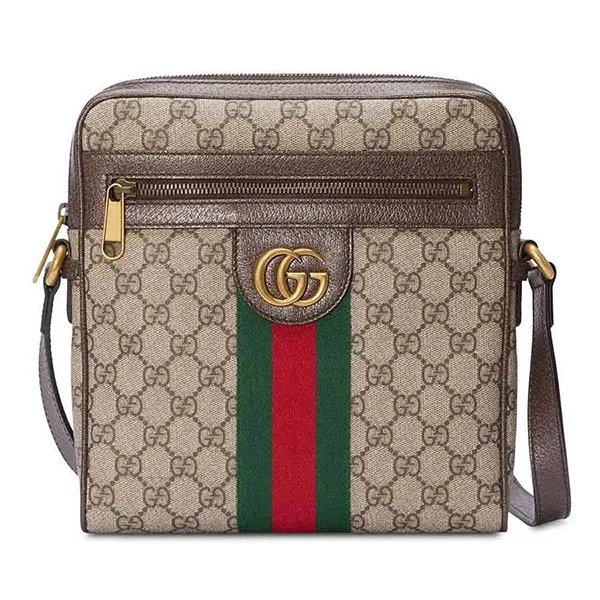 Túi Đeo Chéo Gucci Borsa A Tracolla Ophidia Piccola In Tela GG Supreme E Finiture In Pelle Marrone Màu Be Nâu - Túi xách - Vua Hàng Hiệu