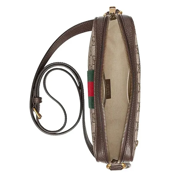 Túi Đeo Chéo Gucci Borsa A Tracolla Ophidia Piccola In Tela GG Supreme E Finiture In Pelle Marrone Màu Be Nâu - Túi xách - Vua Hàng Hiệu
