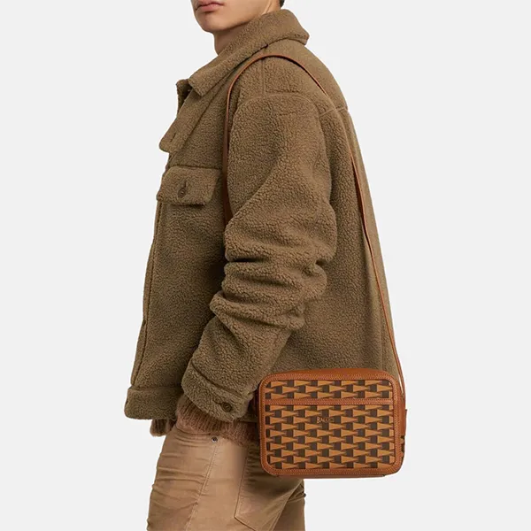 Túi Đeo Chéo Nam Bally Monogram Pattern Crossbody Bag 78ID28026 Màu Nâu - Túi xách - Vua Hàng Hiệu
