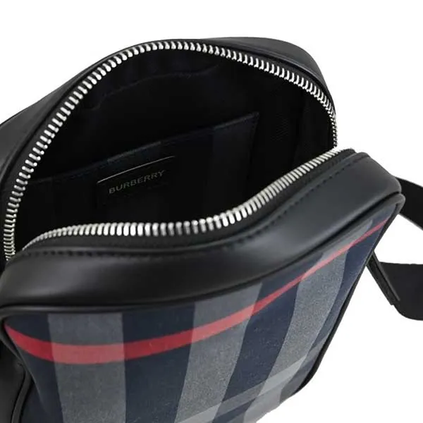 Túi Đeo Chéo Nam Burberry Paddy Check Messenger Navy And Grey 8084062 Màu Xanh Đen