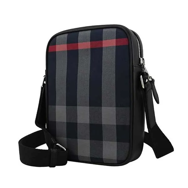 Túi Đeo Chéo Nam Burberry Paddy Check Messenger Navy And Grey 8084062 Màu Xanh Đen