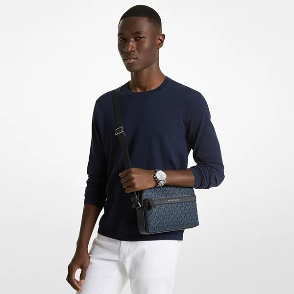 Túi Đeo Chéo Nam Michael Kors MK Cooper Utility Crossbody Bag Màu Xanh Navy