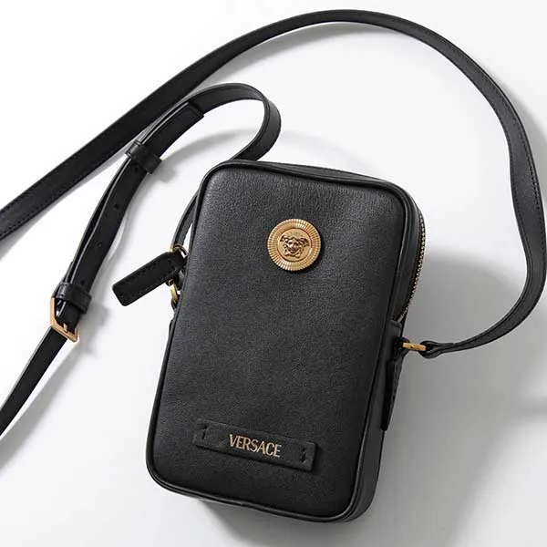 Túi Đeo Chéo Nam Versace Mini Crossbody With Medusa Logo In Black 1006192 1A03190 1B00V Màu Đen