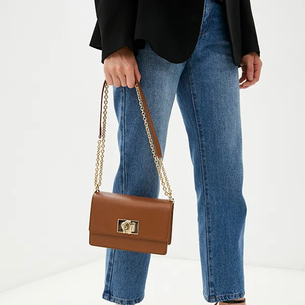 Túi Đeo Chéo Nữ Furla 1927 Cognac Mini Crossbody Bag Màu Nâu