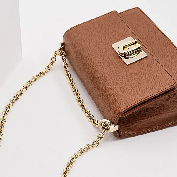Túi Đeo Chéo Nữ Furla 1927 Cognac Mini Crossbody Bag Màu Nâu