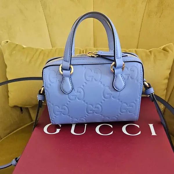 Túi Đeo Chéo Nữ Gucci Boston Leather Handbag Màu Xanh Blue - Túi xách - Vua Hàng Hiệu