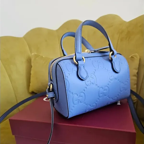 Túi Đeo Chéo Nữ Gucci Boston Leather Handbag Màu Xanh Blue - Túi xách - Vua Hàng Hiệu
