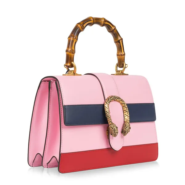 Túi Đeo Chéo Nữ Gucci Dionysus Medium Bamboo Top Handle Bag Màu Hồng - Túi xách - Vua Hàng Hiệu