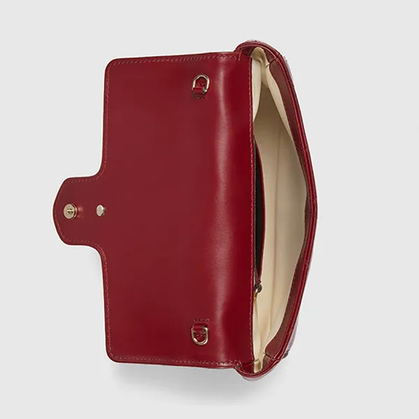 Túi Đeo Chéo Nữ Gucci GG Marmont Crossbody Bag Màu Đỏ Đô Size 21