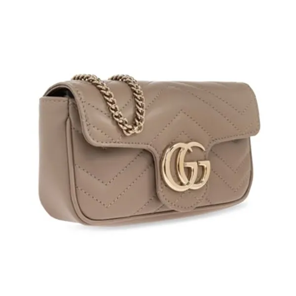 Túi Đeo Chéo Nữ Gucci GG Marmont Mini Crossbody Bag Màu Nâu Sữa - Túi xách - Vua Hàng Hiệu