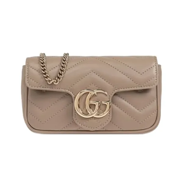 Túi Đeo Chéo Nữ Gucci GG Marmont Mini Crossbody Bag Màu Nâu Sữa - Túi xách - Vua Hàng Hiệu