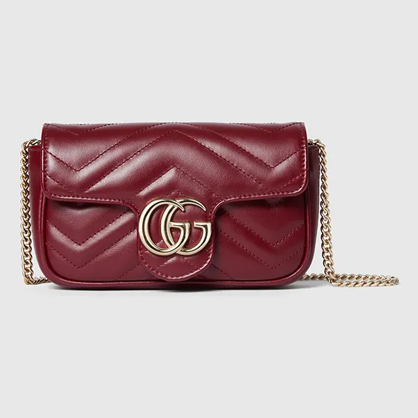 Túi Đeo Chéo Nữ Gucci GG Marmont Crossbody Bag Màu Đỏ Đô Size 16