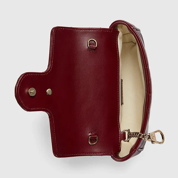 Túi Đeo Chéo Nữ Gucci GG Marmont Crossbody Bag Màu Đỏ Đô Size 16