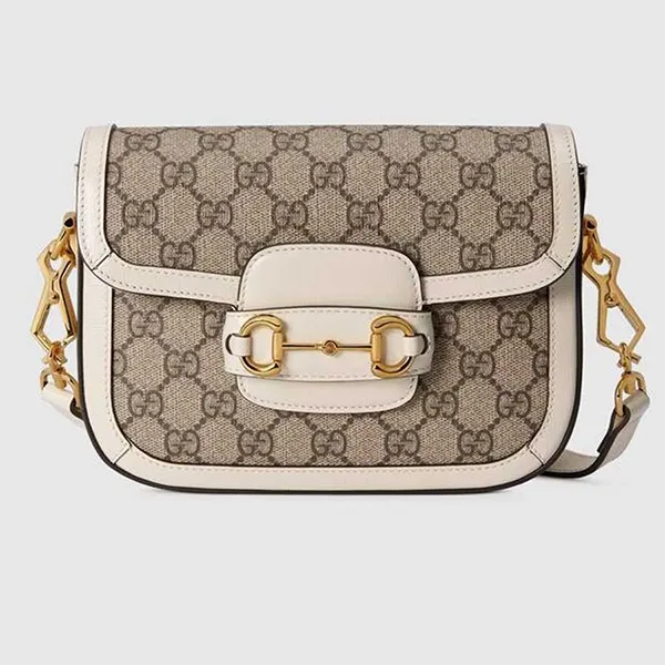 Túi Đeo Chéo Nữ Gucci Horsebit 1955 Mini Bag Màu Be Trắng