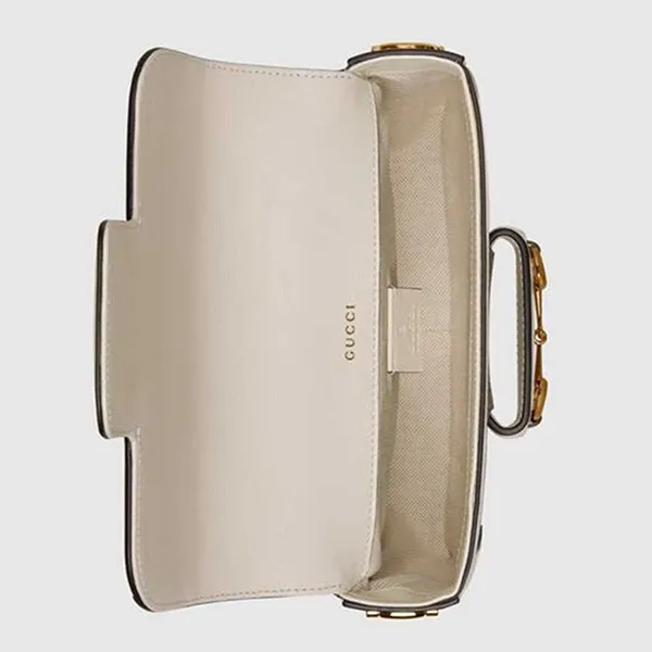 Túi Đeo Chéo Nữ Gucci Horsebit 1955 Mini Bag Màu Be Trắng