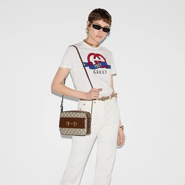 Túi Đeo Chéo Nữ Gucci Horsebit 1955 Small Shoulder Bag 645454 92TCG 8563 Màu Nâu