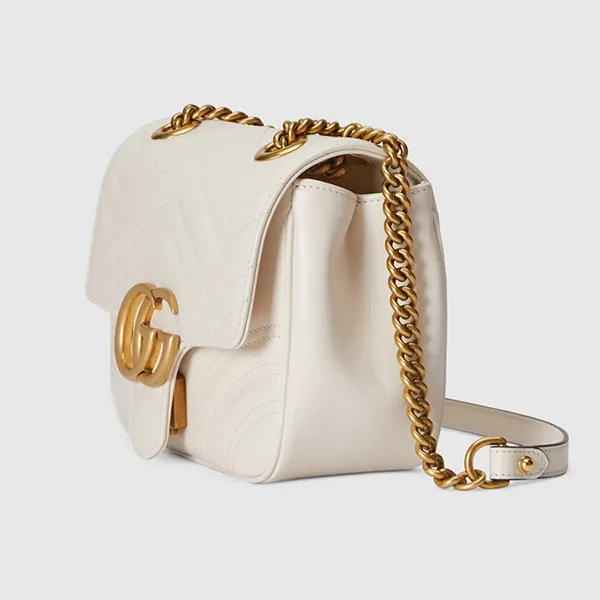 Túi Đeo Chéo Nữ Gucci Marmont Mini Shoulder Bag White 739682-AABZC-9022 Màu Trắng - Túi xách - Vua Hàng Hiệu