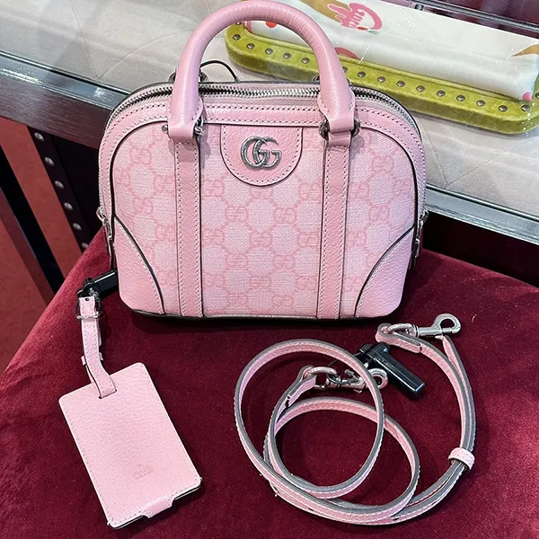 Túi Đeo Chéo Nữ Gucci Ophidia GG Print Dollar Màu Hồng - Túi xách - Vua Hàng Hiệu