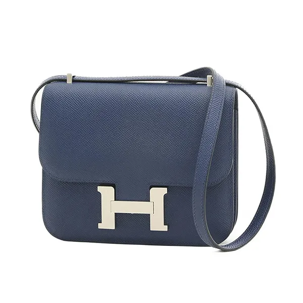 Túi Đeo Chéo Nữ Hermès Constance 18 Shoulder Bag Blue Màu Xanh Navy