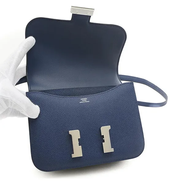 Túi Đeo Chéo Nữ Hermès Constance 18 Shoulder Bag Blue Màu Xanh Navy