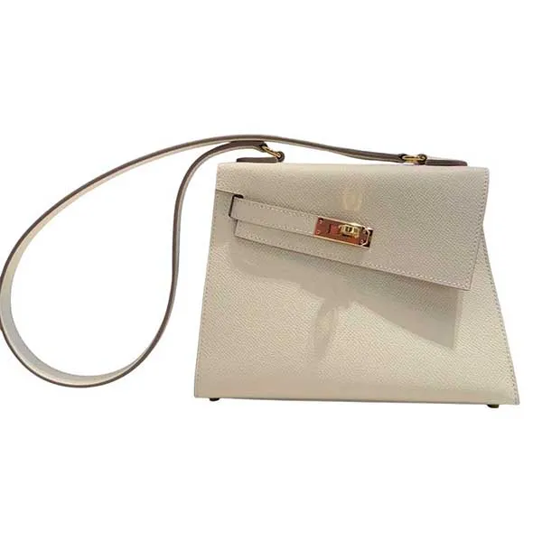 Túi Đeo Chéo Nữ Hermès Craie Kelly 20 En Desordre Sellier Epsom Gold Hardware Limited Edition Màu Trắng Kem - Túi xách - Vua Hàng Hiệu