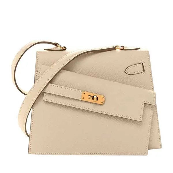 Túi Đeo Chéo Nữ Hermès Craie Kelly 20 En Desordre Sellier Epsom Gold Hardware Limited Edition Màu Trắng Kem - Túi xách - Vua Hàng Hiệu
