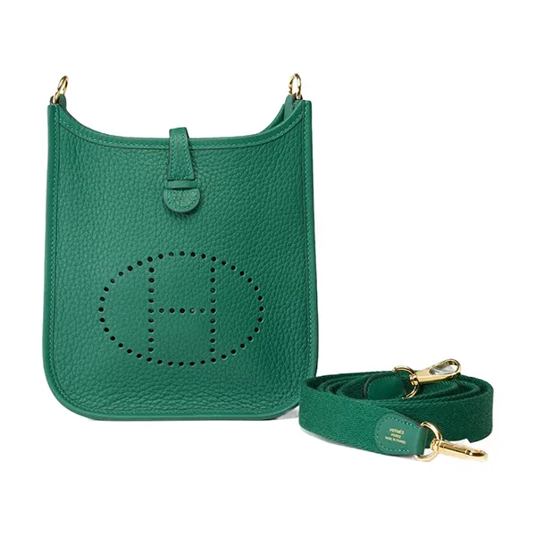 Túi Đeo Chéo Nữ Hermès Mini Evelyne Crossbody Bag Màu Xanh Lá - Túi xách - Vua Hàng Hiệu