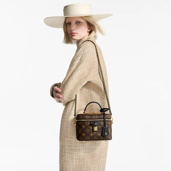 Túi Đeo Chéo Nữ Louis Vuitton LV Vanity PM Bag M47128 Màu Nâu