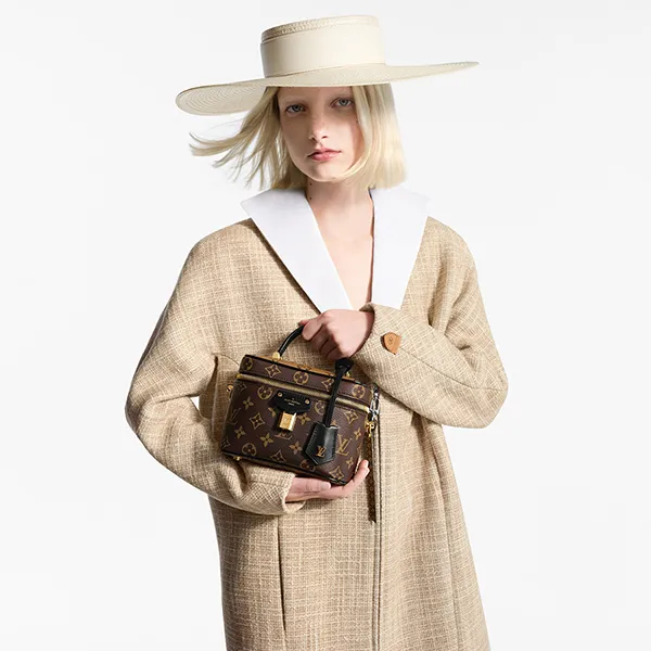 Túi Đeo Chéo Nữ Louis Vuitton LV Vanity PM Bag M47128 Màu Nâu