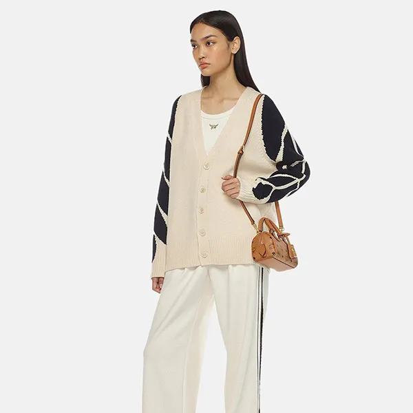 Túi Đeo Chéo Nữ MCM Boston Ella Mini With Visetos Pattern Màu Nâu