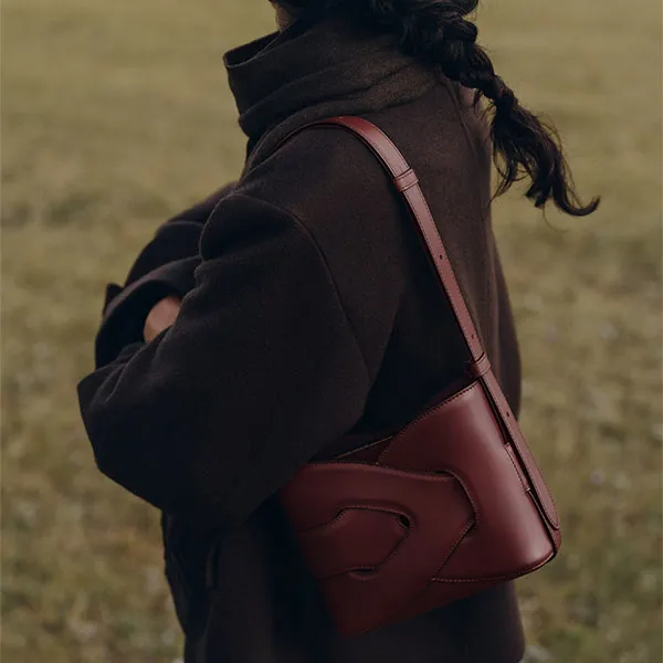 Túi Đeo Chéo Nữ Polène Nodde Edition Smooth Stone Crossbody Bag Màu Đỏ