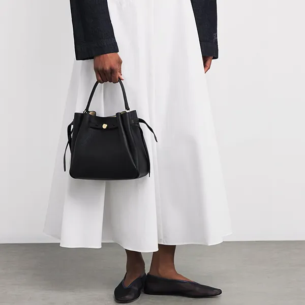 Túi Đeo Chéo Nữ Tory Burch The Romy Bucket Crossbody Bag Màu Đen