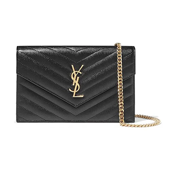 Túi Đeo Chéo Nữ YSL Yves Saint Laurent Envelope Chain Wallet Màu Đen Size 19