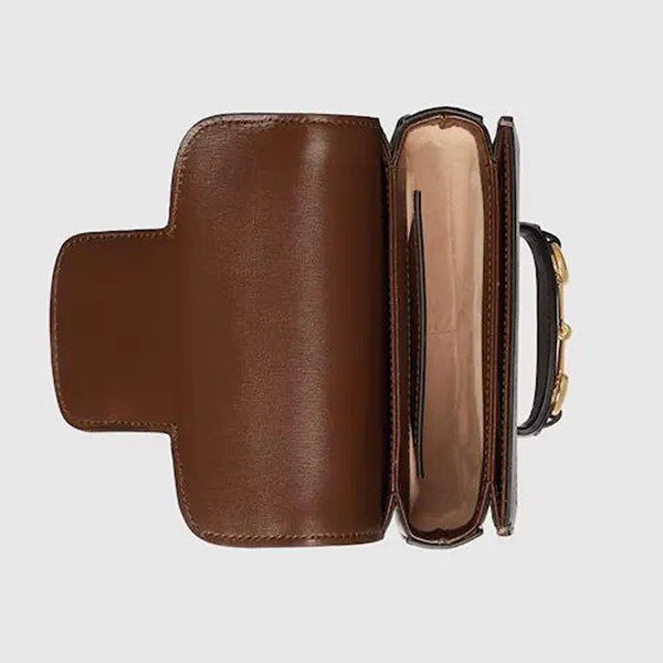 Túi Đeo Hông Gucci Horsebit 1955 GG Canvas Rounded Belt Bag Màu Nâu
