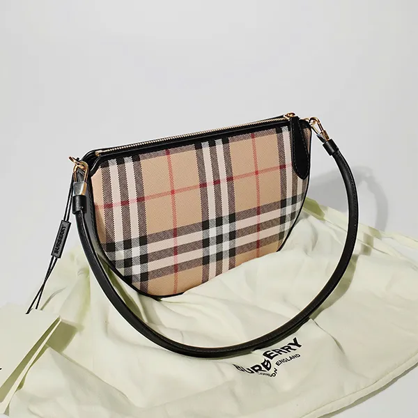 Túi Đeo Vai Nữ Burberry Olympia Pouch Checked Shoulder Bag Phối Màu - Túi xách - Vua Hàng Hiệu