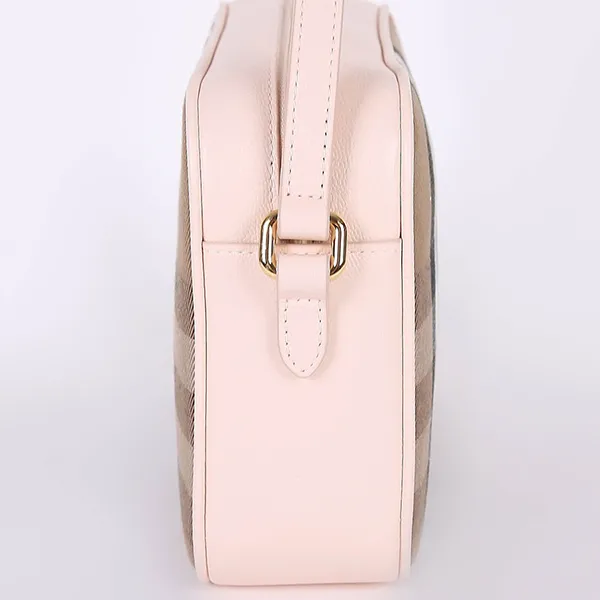 Túi Đeo Vai Nữ Burberry Check & Leather Camera Bag Pale Cameo Phối Màu - Túi xách - Vua Hàng Hiệu