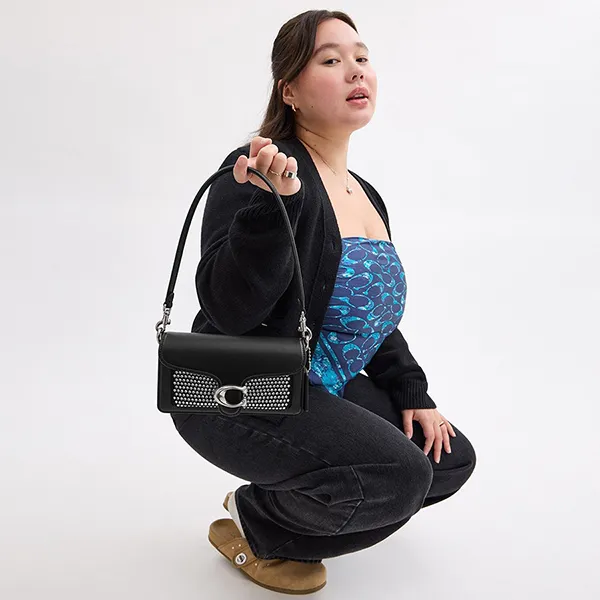 Túi Đeo Vai Nữ Coach Tabby Shoulder Bag 20 With Crystal CX216 Màu Đen