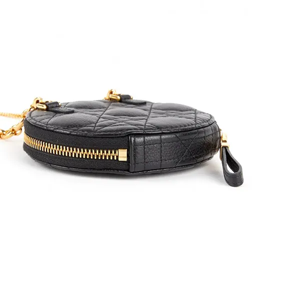 Túi Đeo Chéo Nữ Dior Caro Leather Crossbody Bag Màu Đen