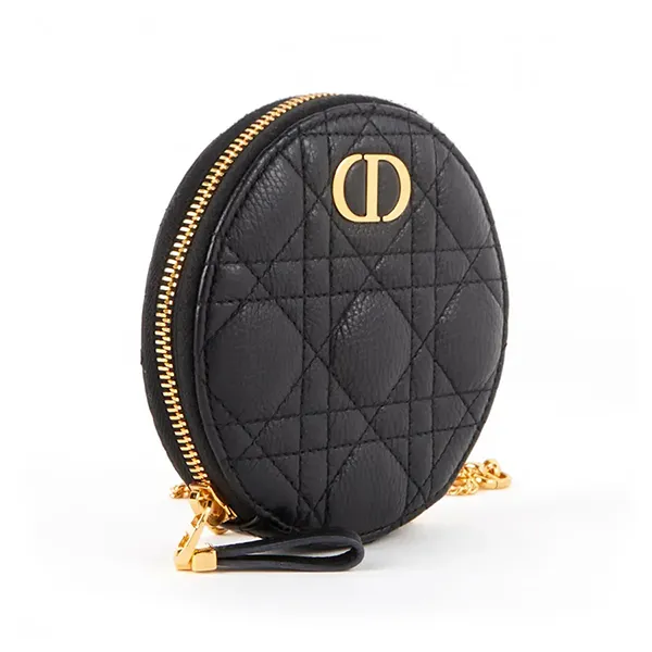 Túi Đeo Chéo Nữ Dior Caro Leather Crossbody Bag Màu Đen