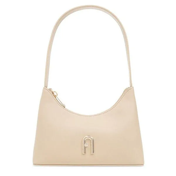 Túi Đeo Vai Nữ Furla Diamante Logo Plaque Mini Shoulder Bag Màu Be