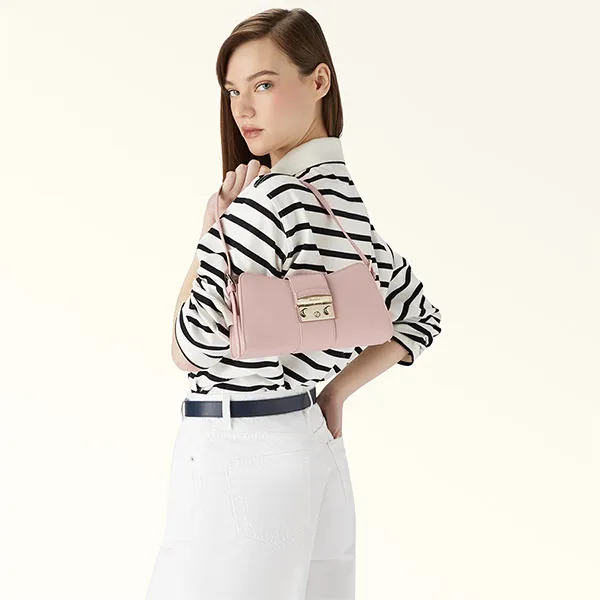 Túi Đeo Vai Nữ Furla Metropolis Remix Shoulder Bag Màu Hồng