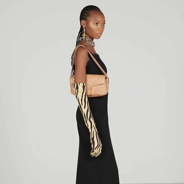 Túi Đeo Vai Nữ Gucci GG Marmont Matelassé Shoulder Bag 734814-DAAAI-2747 Màu Be - Túi xách - Vua Hàng Hiệu