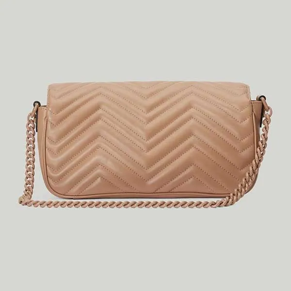 Túi Đeo Vai Nữ Gucci GG Marmont Matelassé Shoulder Bag 734814-DAAAI-2747 Màu Be - Túi xách - Vua Hàng Hiệu