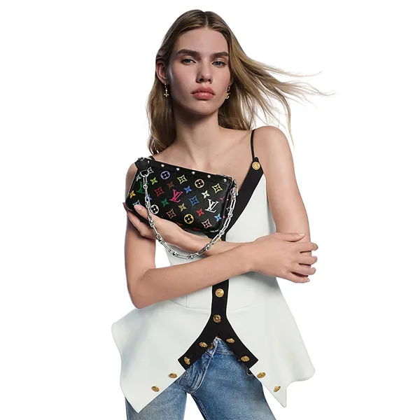 Túi Đeo Vai Nữ Louis Vuitton LV Pochette Accessoires LV x TM M13663 Màu Đen Họa Tiết - Túi xách - Vua Hàng Hiệu