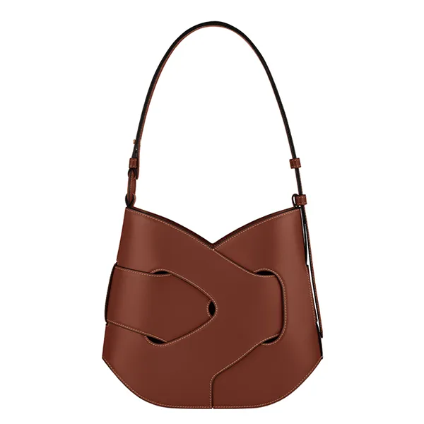 Túi Đeo Vai Nữ Polène Nodde Hobo Edition Smooth Cognac Màu Cognac
