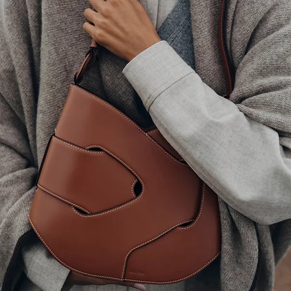 Túi Đeo Vai Nữ Polène Nodde Hobo Edition Smooth Cognac Màu Cognac
